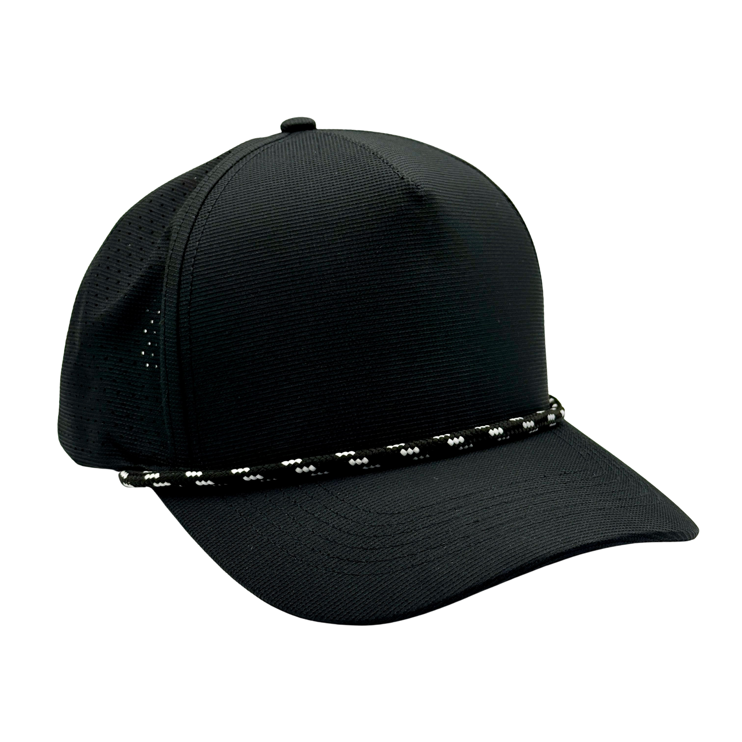 black pro rope hat front transparent