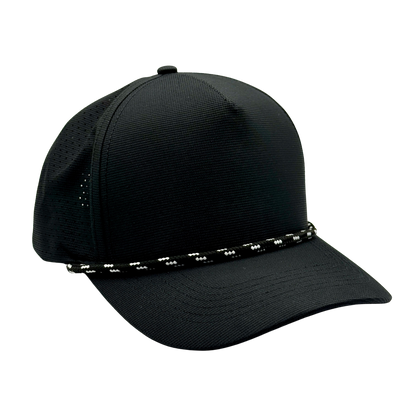 black pro rope hat front transparent