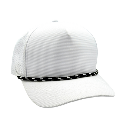 white pro rope hat front transparent
